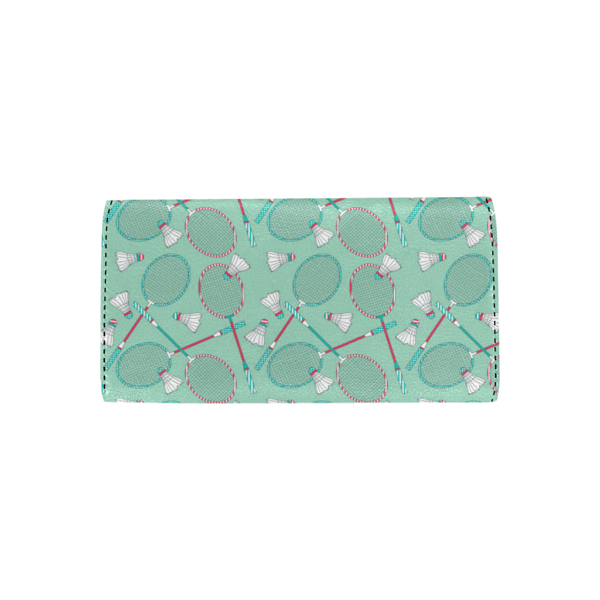Badminton Pattern Print Design 05 Women's Trifold Wallet