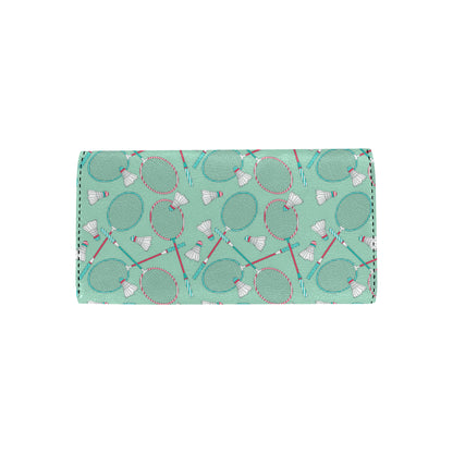 Badminton Pattern Print Design 05 Women's Trifold Wallet