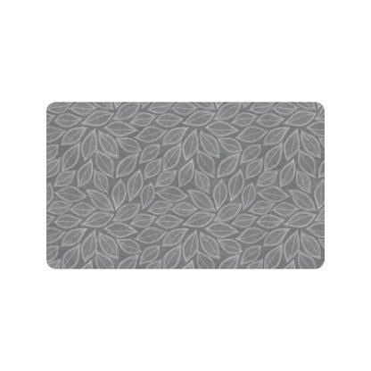 Elm Leave Grey Print Pattern Rubber Doormat