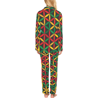 Rasta Pattern Print Design A04 Women's Long Pajama Set