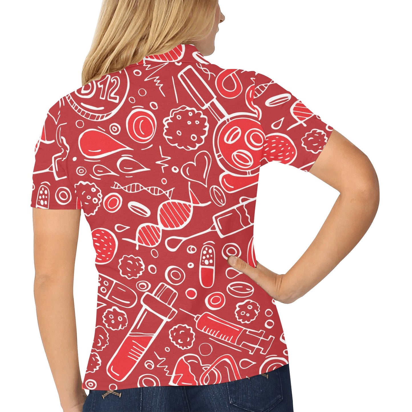 Phlebotomist Pattern Print Design A02 Women's Polo Shirt