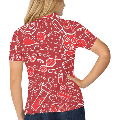 Phlebotomist Pattern Print Design A02 Women's Polo Shirt