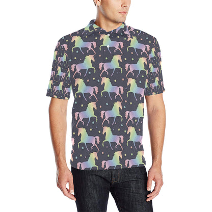 Rainbow Pattern Print Design A05 Men Polo Shirt