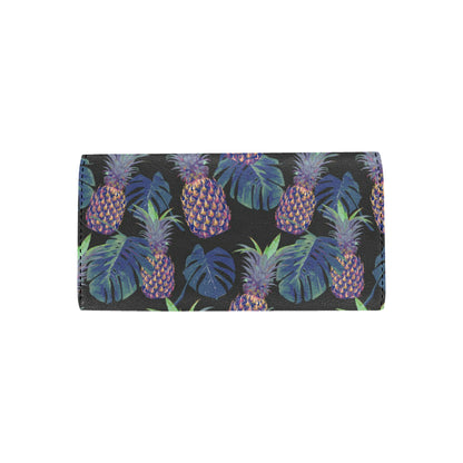 Pineapple Pattern Print Design PP04 Women's Trifold Wallet