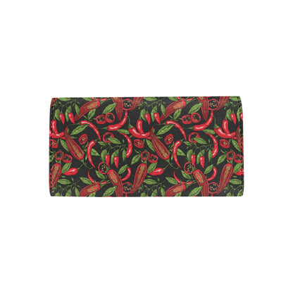 Chilli Pepper Pattern Print Design 02 Women's Trifold Wallet