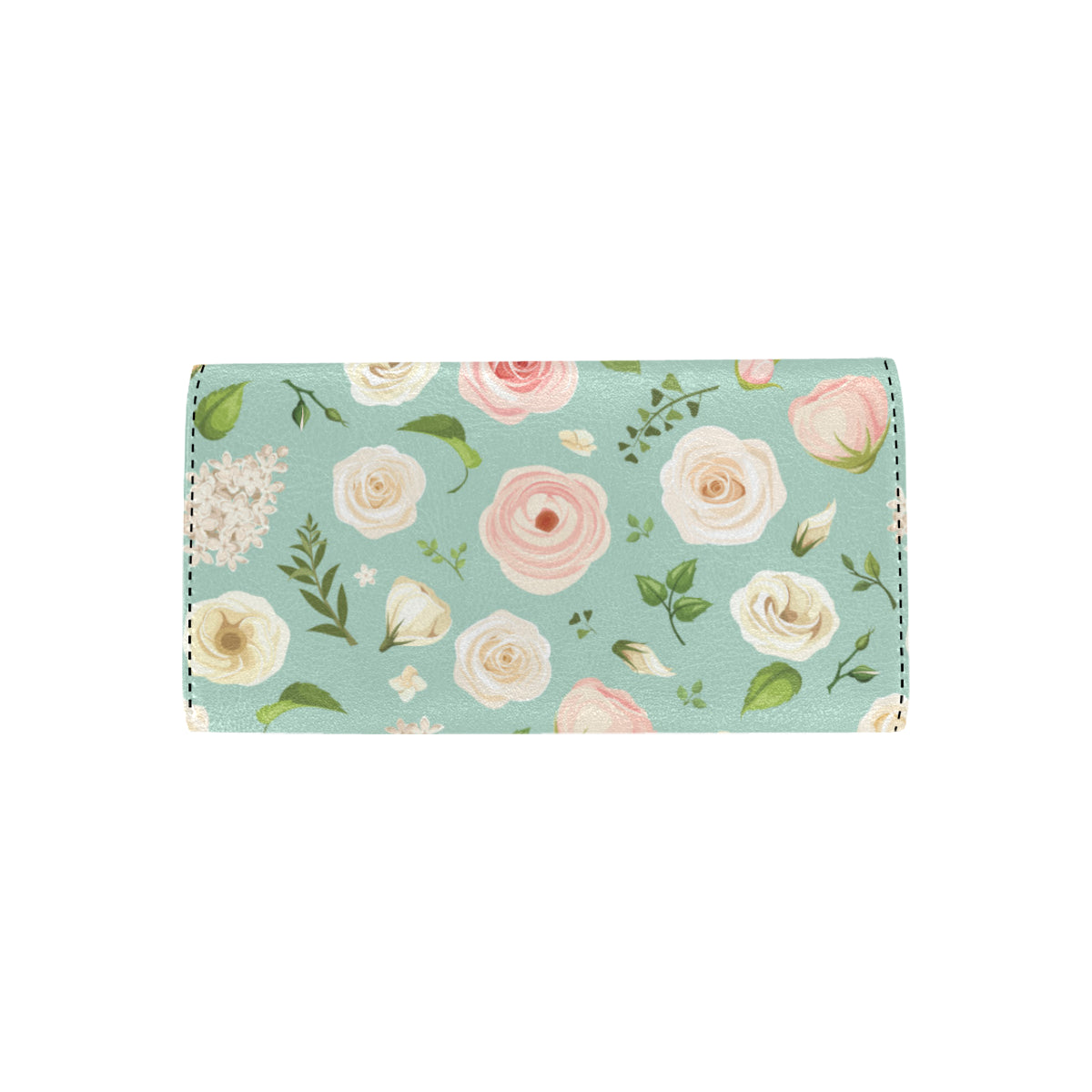 Lisianthus Pattern Print Design 01 Women's Trifold Wallet