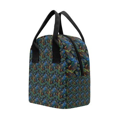 Peacock Themed Design Print Insulated Lunch Bag