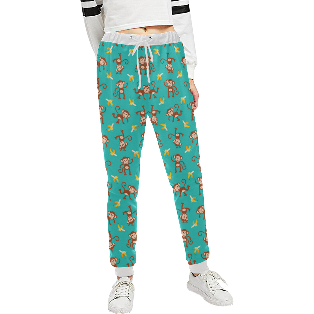 Monkey Banana Design Themed Print Unisex Sweatpants