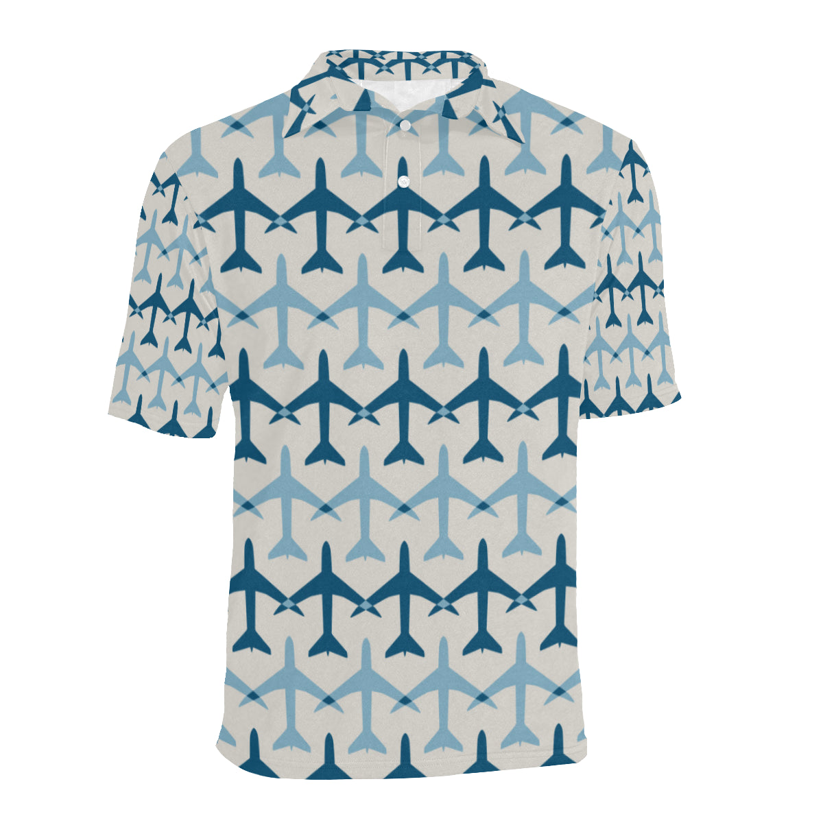 Airplane Pattern Print Design 04 Men Polo Shirt