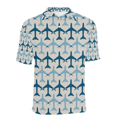 Airplane Pattern Print Design 04 Men Polo Shirt
