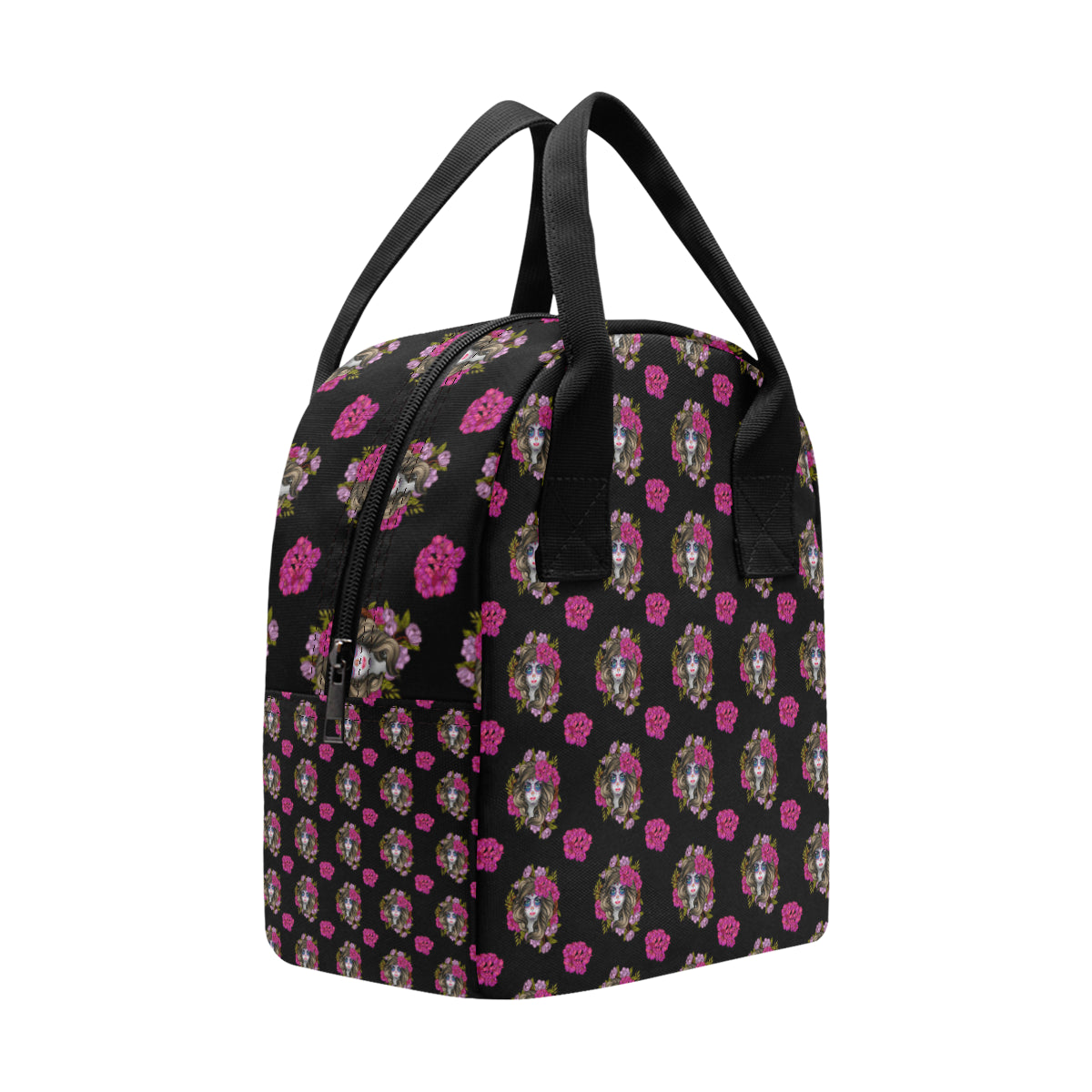 Day of the Dead Makeup Girl Insulated Lunch Bag