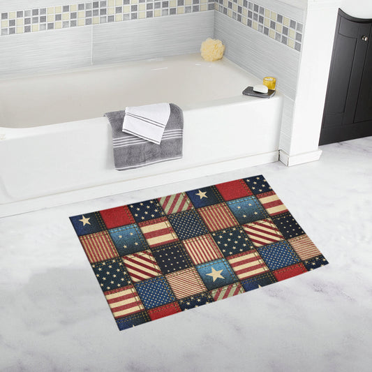 American flag Patchwork Design Bath Mat