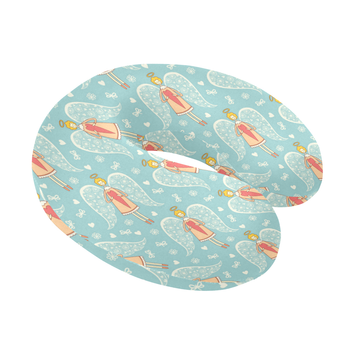 Angel Pattern Print Design 01 U-Shaped Travel Neck Pillow