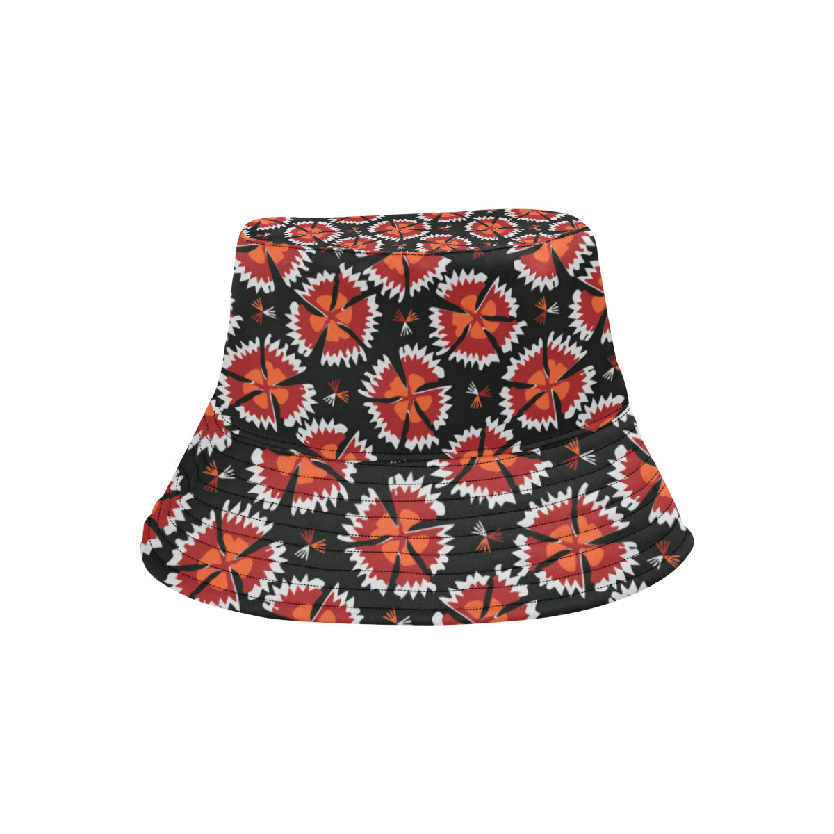 Carnations Pattern Print Design CN03 Unisex Bucket Hat