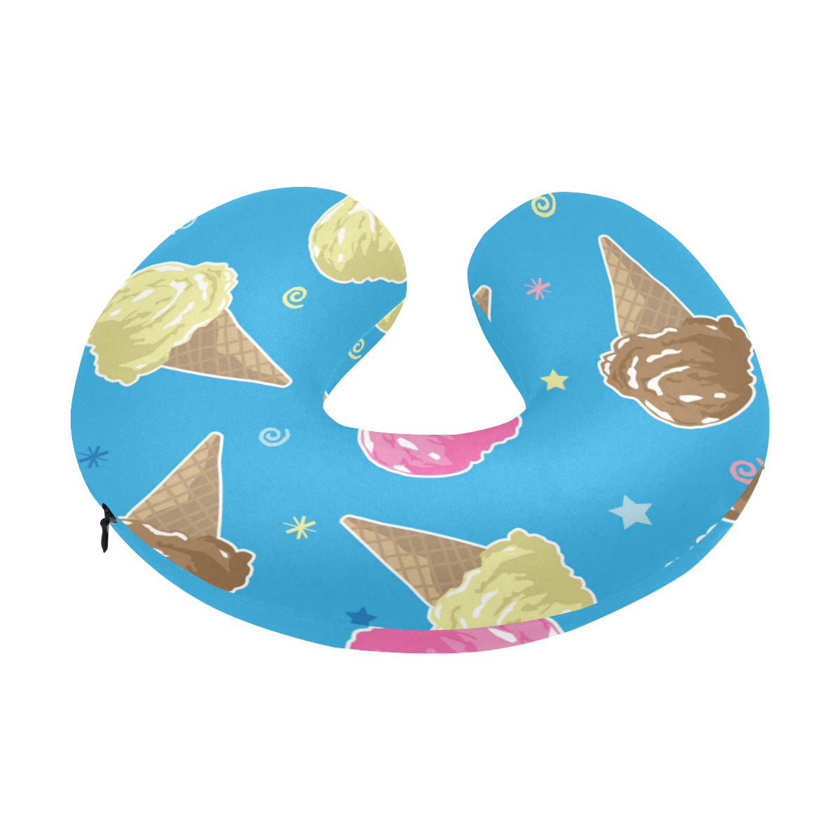 Ice Cream Pattern Print Design 01 U-Shaped Travel Neck Pillow
