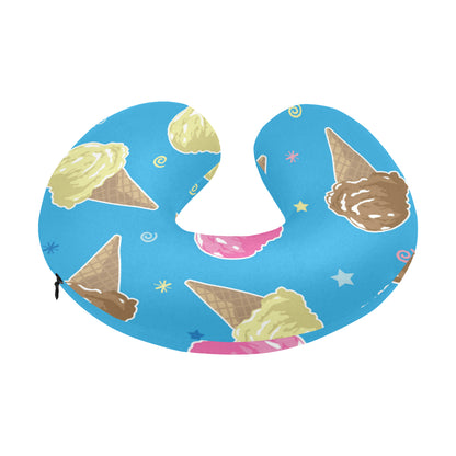 Ice Cream Pattern Print Design 01 U-Shaped Travel Neck Pillow