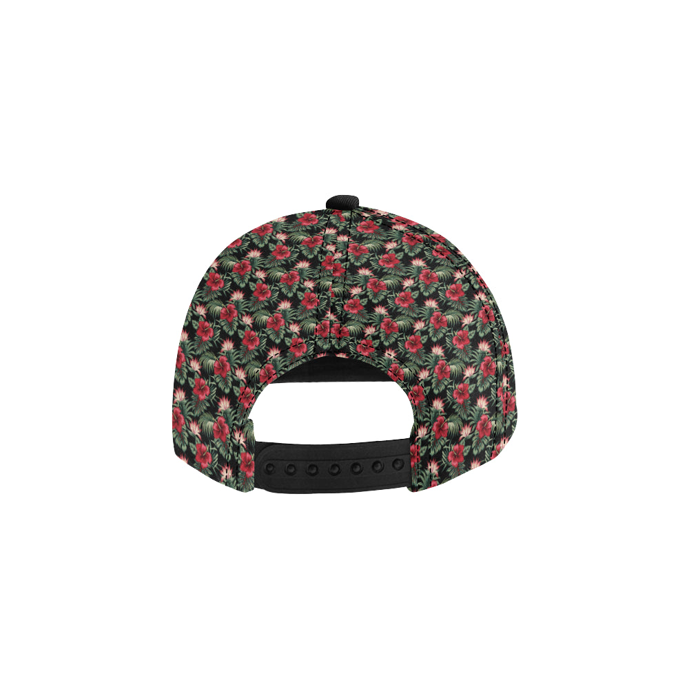 Flower Hawaiian Red Hibiscus Design Print Snapback Cap
