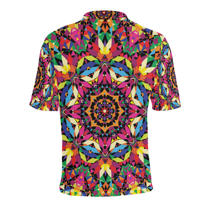 Kaleidoscope Pattern Print Design 02 Men Polo Shirt