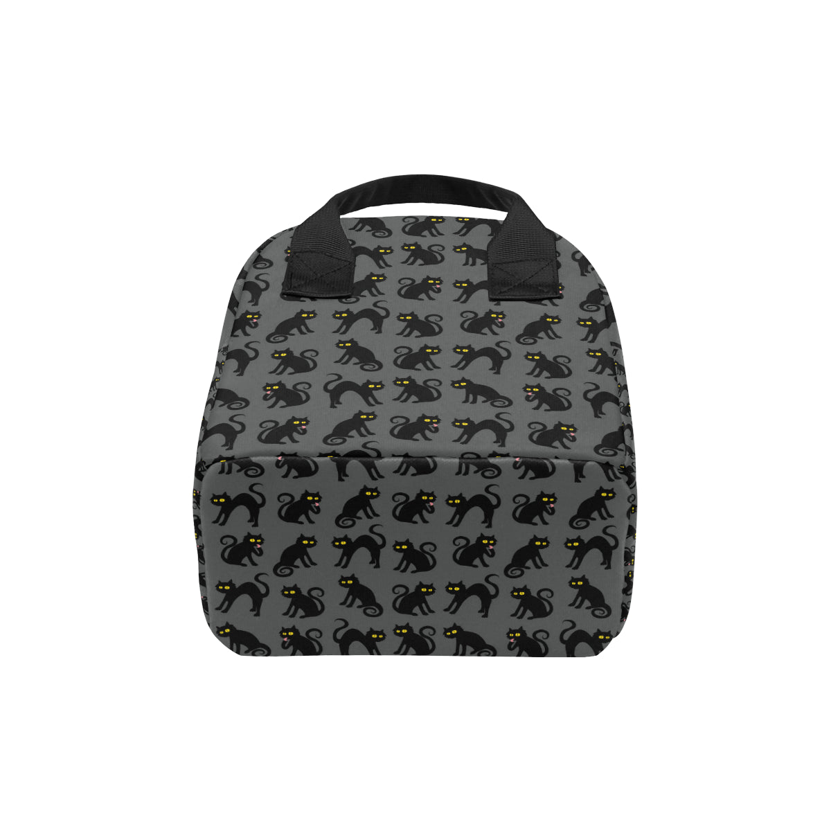 Black Cat Cute Print Pattern Insulated Lunch Bag