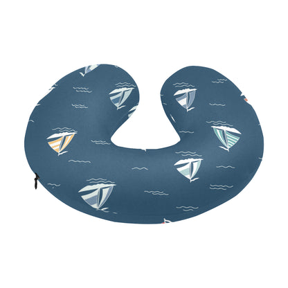 Sailing Ships Pattern Print Design A02 U-Shaped Travel Neck Pillow