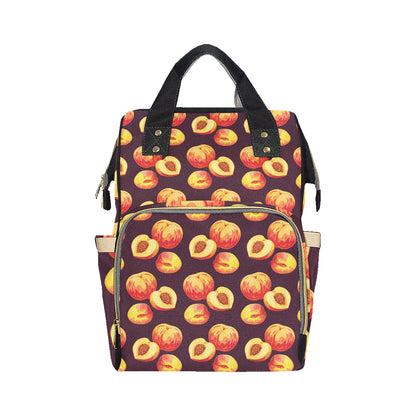 Peach Pattern Print Design A04 Diaper Bag Backpack