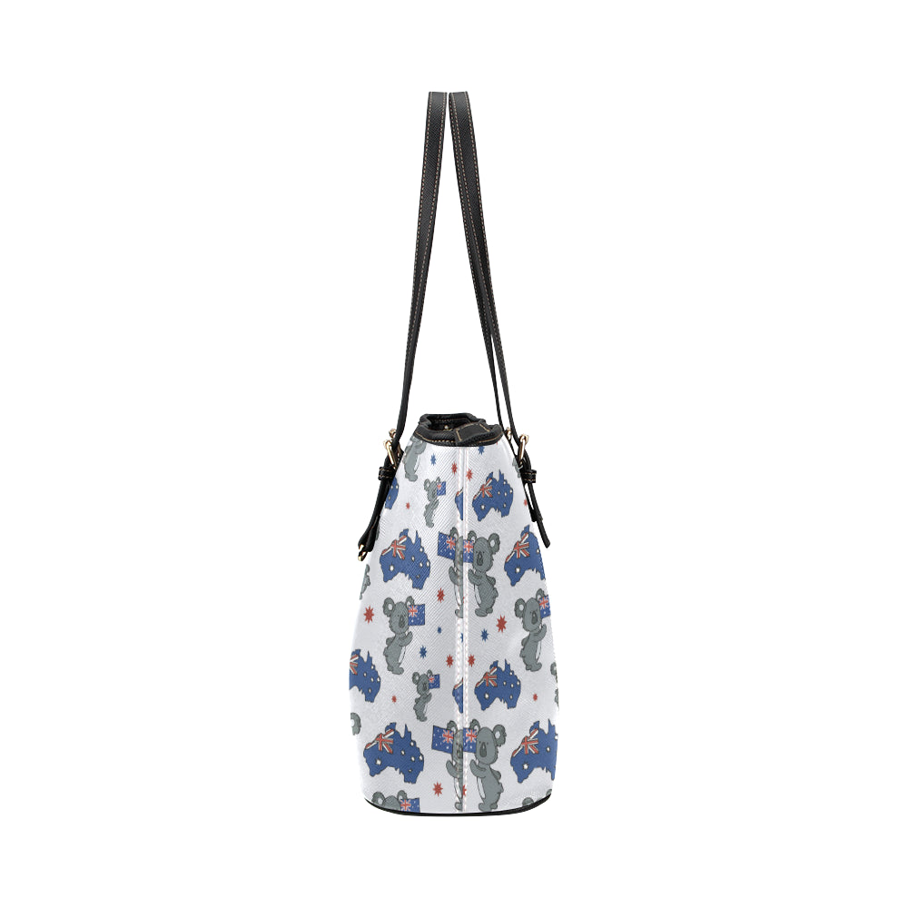 Koala Australia Day Themed Design Leather Tote Bag