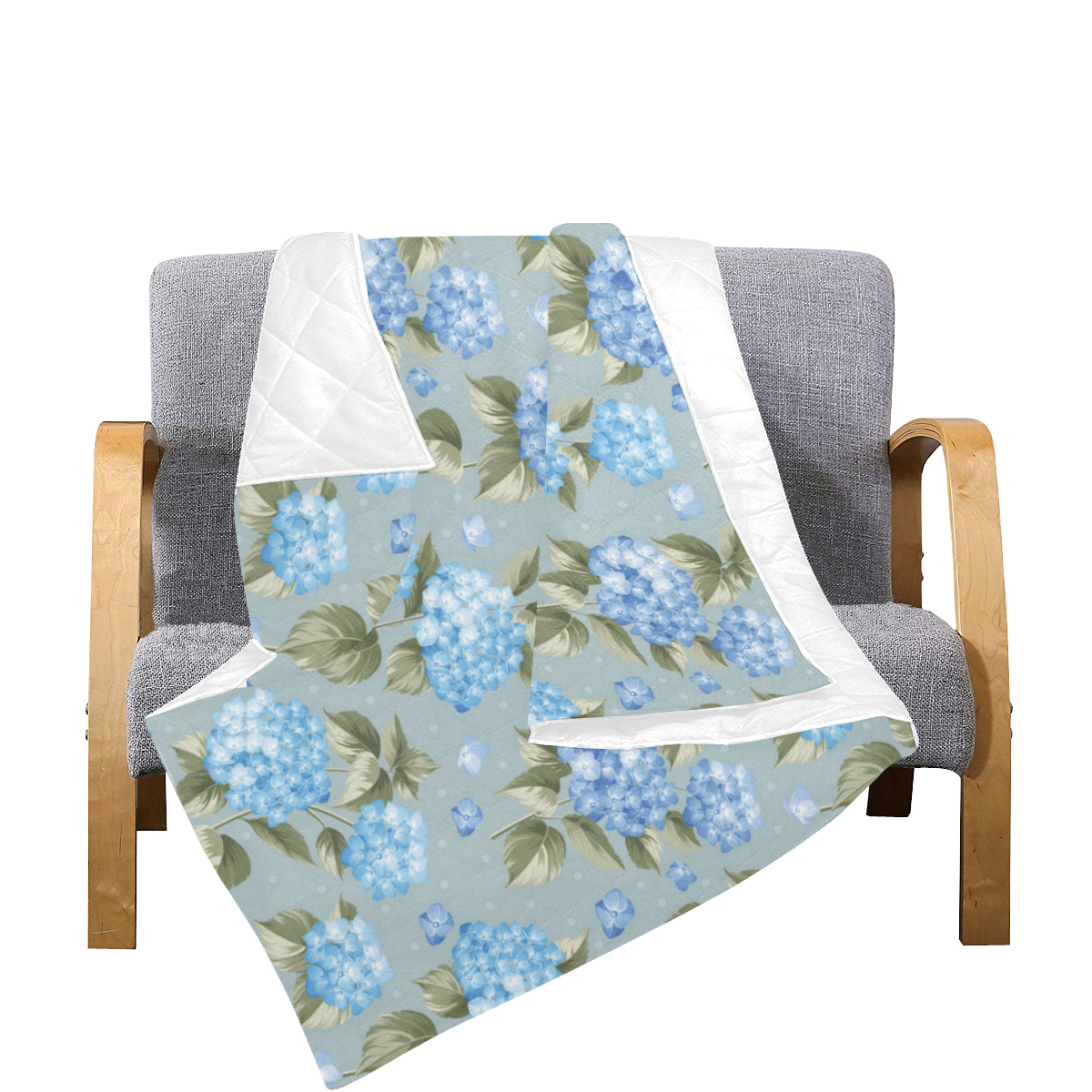 Hydrangea Pattern Print Design 01 Premium Quilt