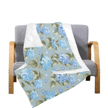 Hydrangea Pattern Print Design 01 Premium Quilt