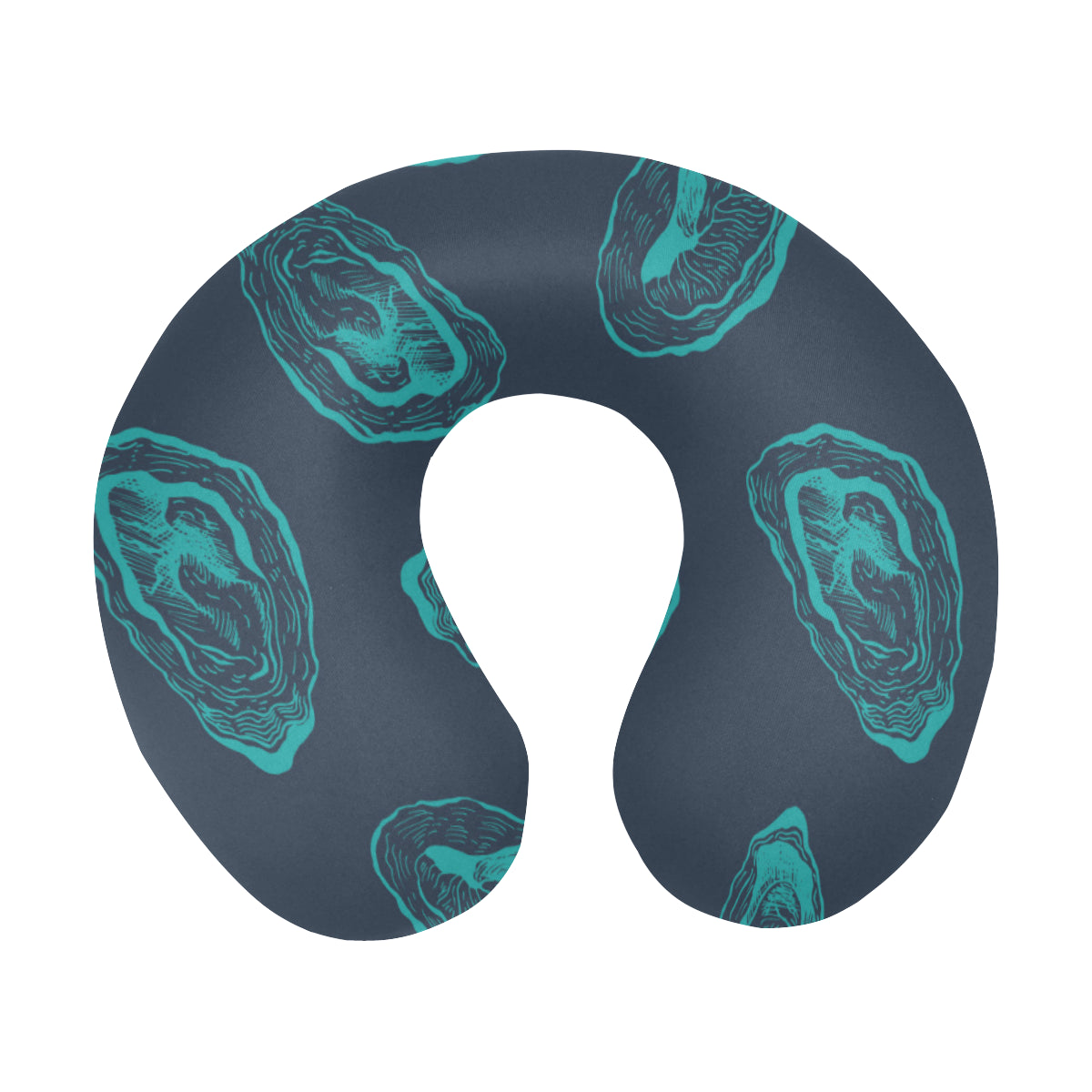 Oyster Pattern Print Design 01 U-Shaped Travel Neck Pillow