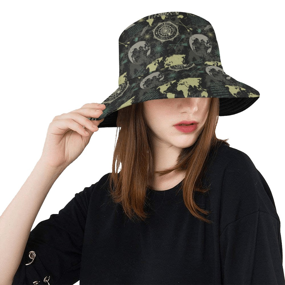 World Map Print Design LKS303 Unisex Bucket Hat