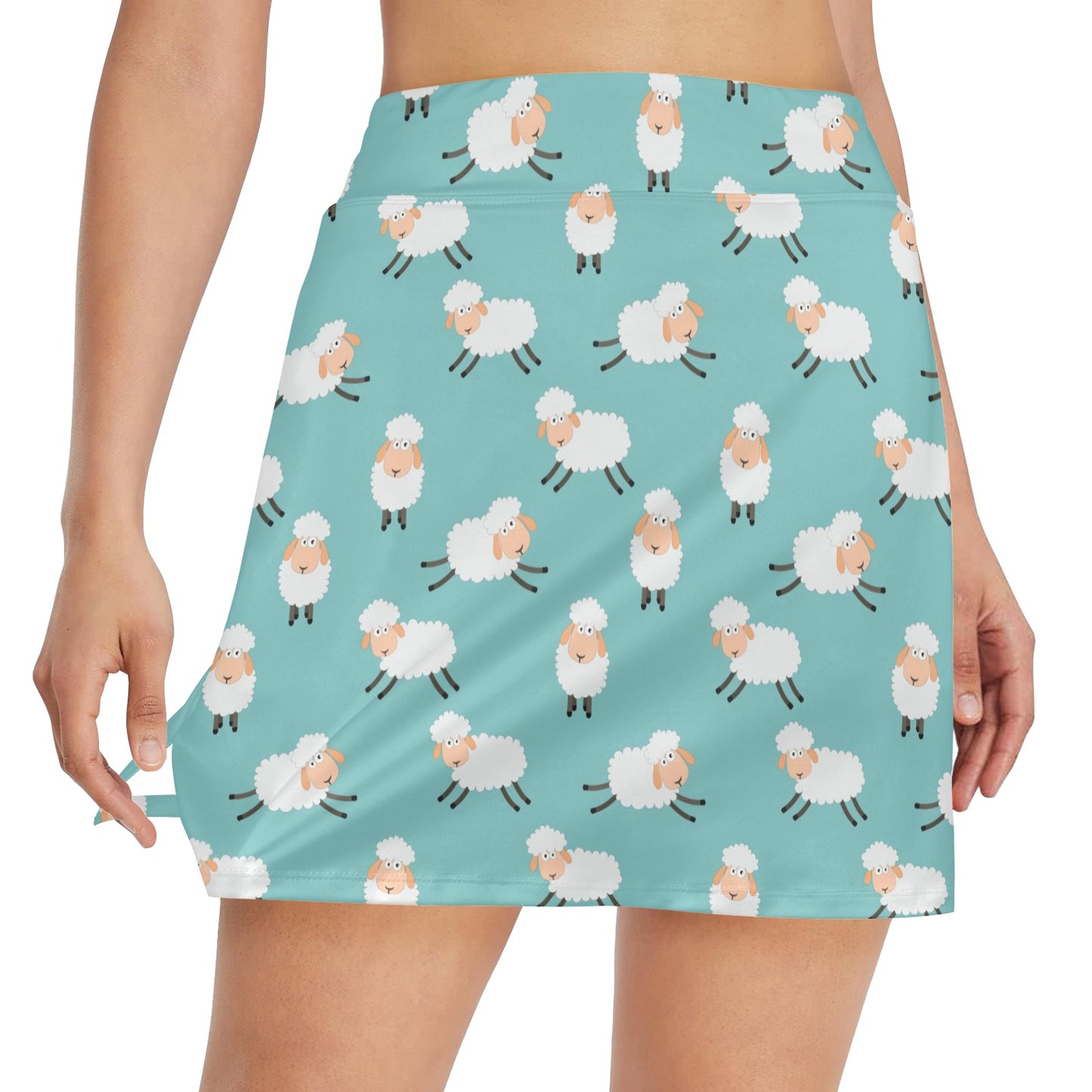 Sheep Print Design LKS406 17" Golf & Pickleball Skort with Pockets