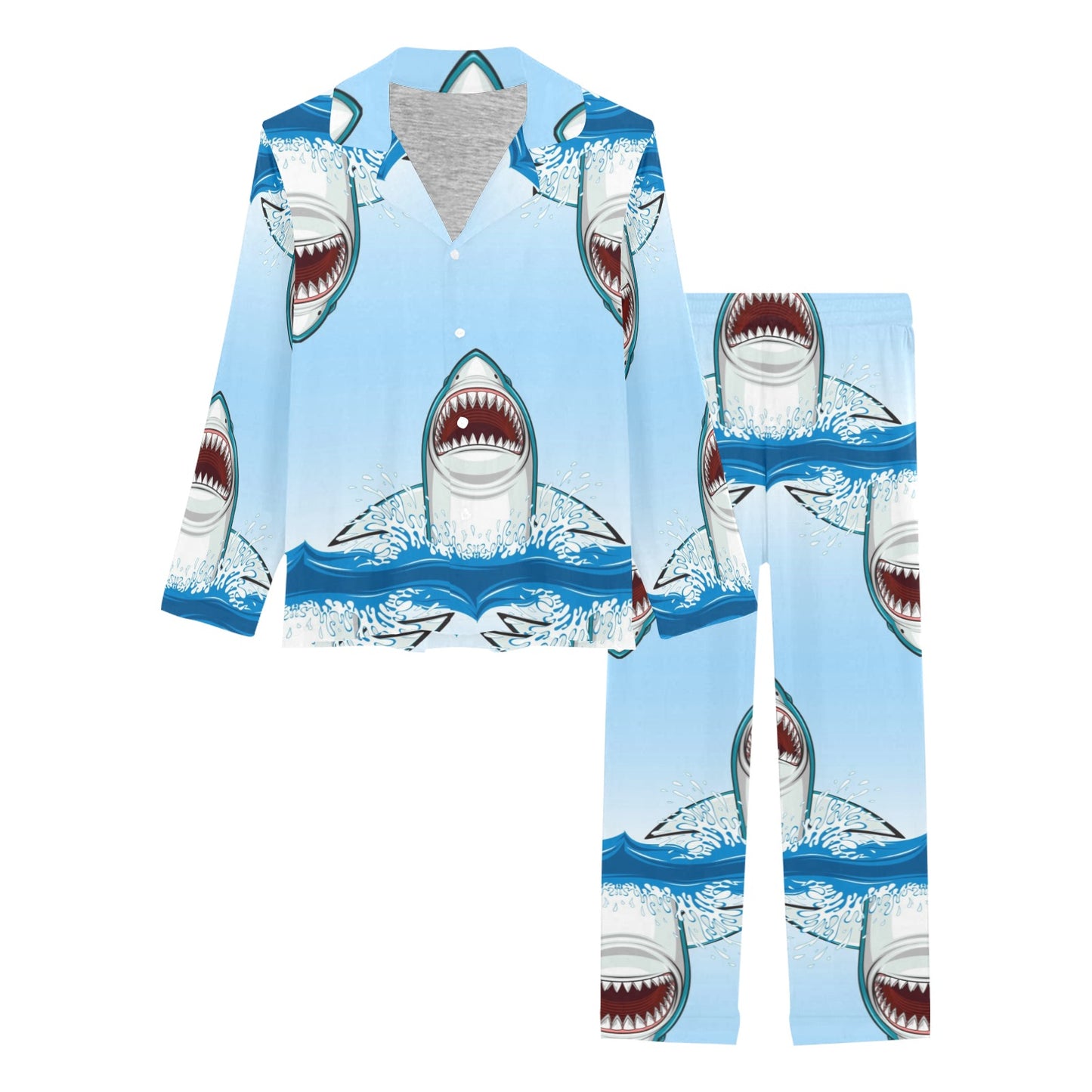 Shark Bite Women's Long Pajama Set