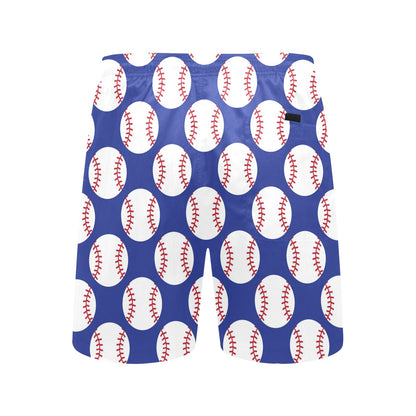Baseball Blue Background Men's Swim Trunks Beach Shorts