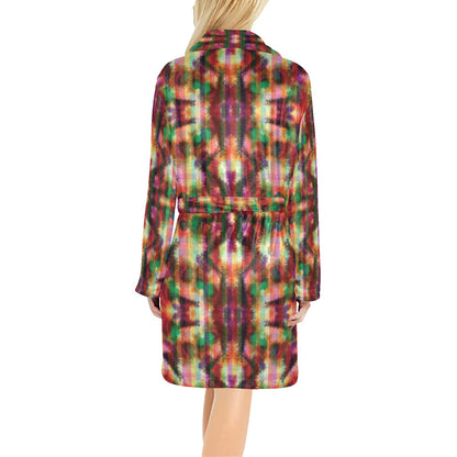 Tie Dye Print Design LKS301 Women's Fleece Robe