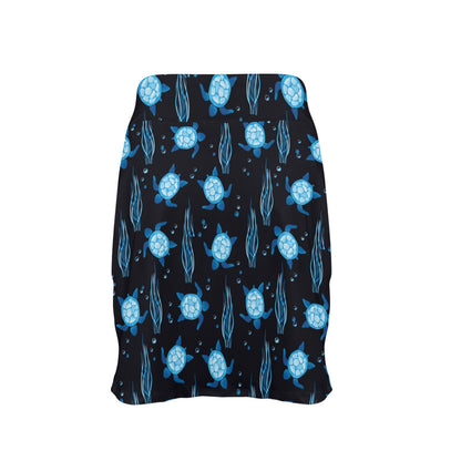 Sea Turtle Print Design LKS3013 17" Golf & Pickleball Skort with Pockets
