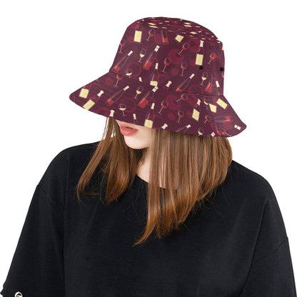 Wine Themed Print Design LKS302 Unisex Bucket Hat