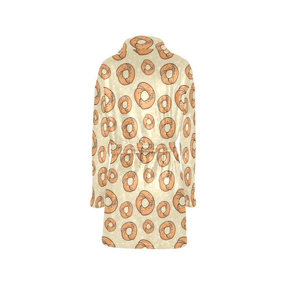 Bagel Pattern Print Design 03 Women's Fleece Robe