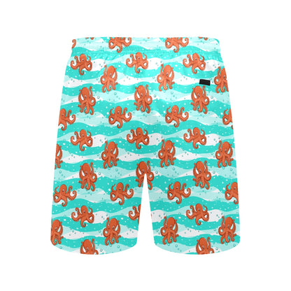 Octopus Cute Design Print Themed Men's Swim Trunks Beach Shorts