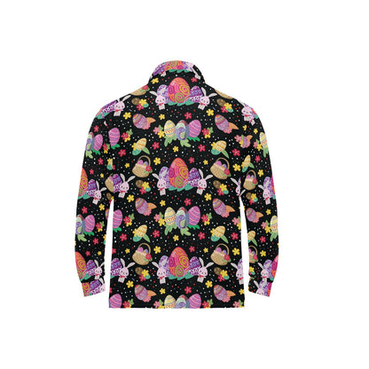 Easter Eggs Pattern Print Design RB06 Long Sleeve Polo Shirt For Men's