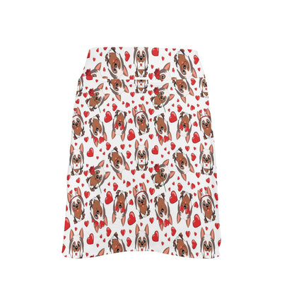 Silky Terriers Heart Print Design LKS302 17" Golf & Pickleball Skort with Pockets