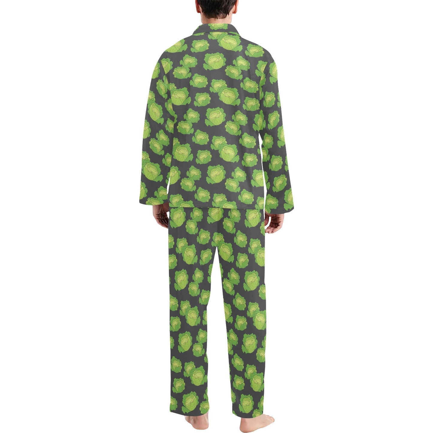 Cabbage Pattern Print Design 01 Men's Long Pajama Set