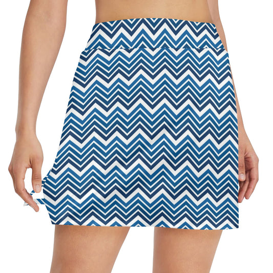 Chevron Print Design LKS403 17" Golf & Pickleball Skort with Pockets