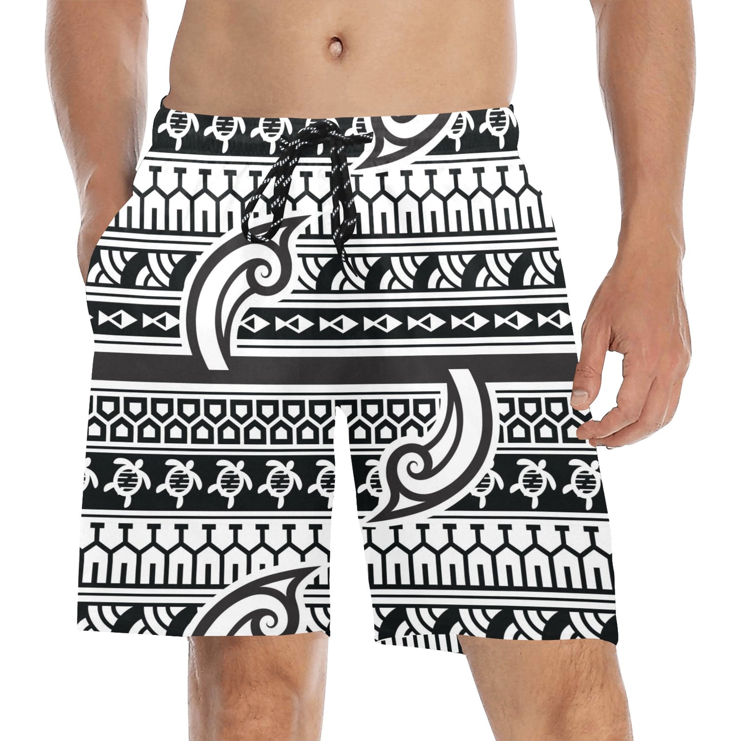 Samoan Style Print Design LKS305 Men's Swim Trunks Beach Shorts