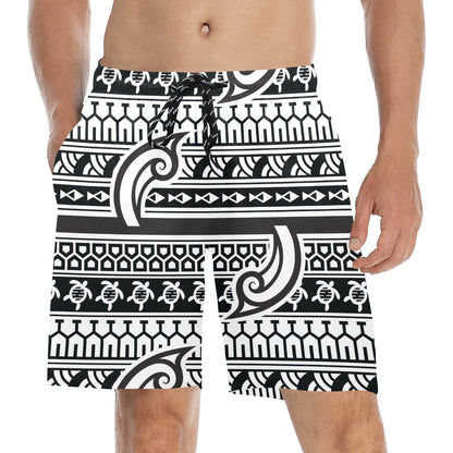 Samoan Style Print Design LKS305 Men's Swim Trunks Beach Shorts