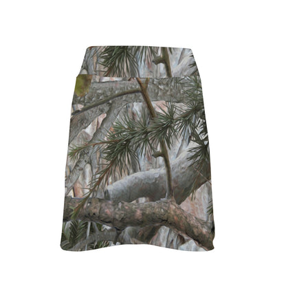 Camo Realistic Tree Forest Pattern 17" Golf & Pickleball Skort with Pockets