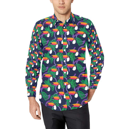 Toucan Print Design LKS302 Men's Long Sleeve Dress Shirt