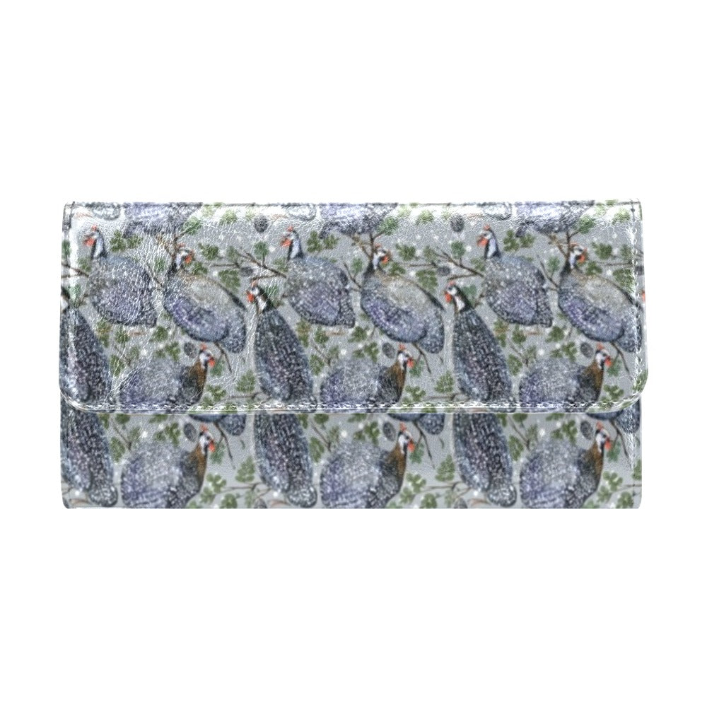 Guinea Fowl Print Design LKS402 Women's Trifold Wallet