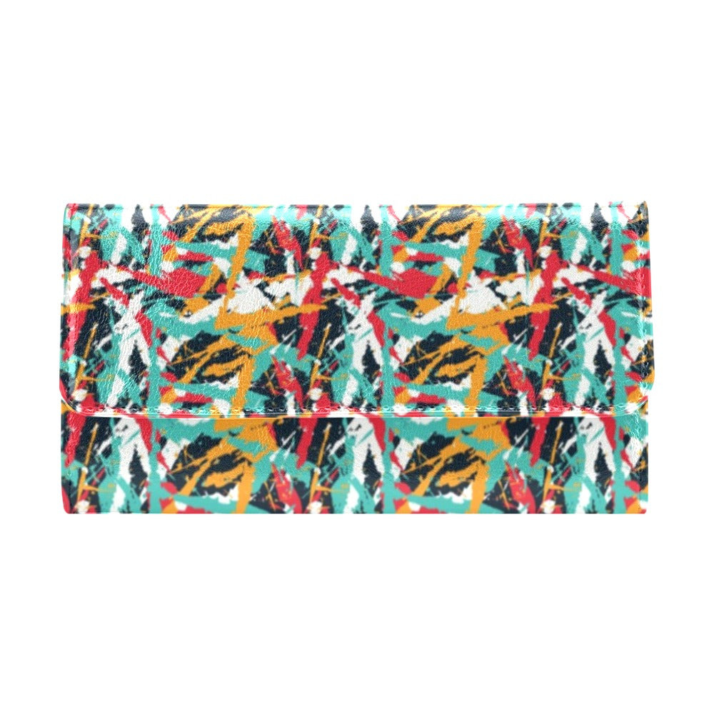 Splatter Print Design LKS304 Women's Trifold Wallet