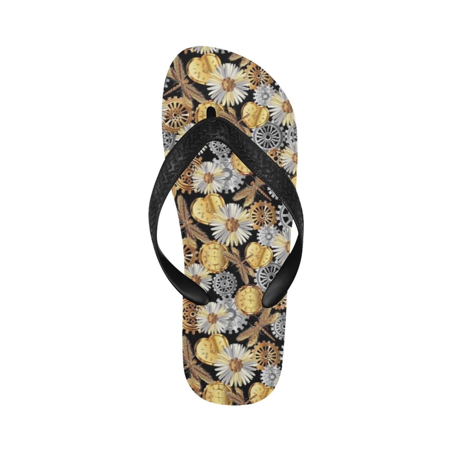Steampunk Dragonfly Print Design LKS302 Flip Flops