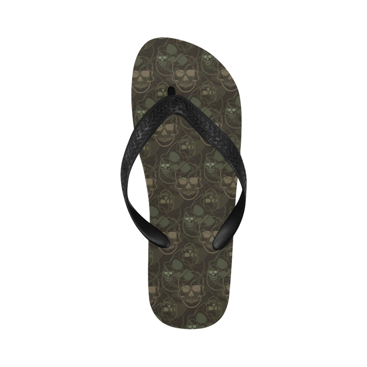 Skull Camo Style Print Design LKS308 Flip Flops